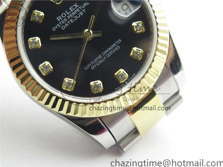 1225 StreetReady Datejust 31mm 278273 SS YG BP Maker Best Edition Black Diamonds Dial on SS YG Oyster Bracelet 2717